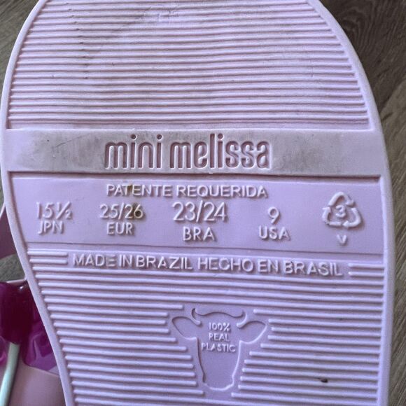 Mini Melissa Sandals Girls Size 9 Pink Heart Lollipop Jelly Toddler Shoes School - Picture 6 of 7
